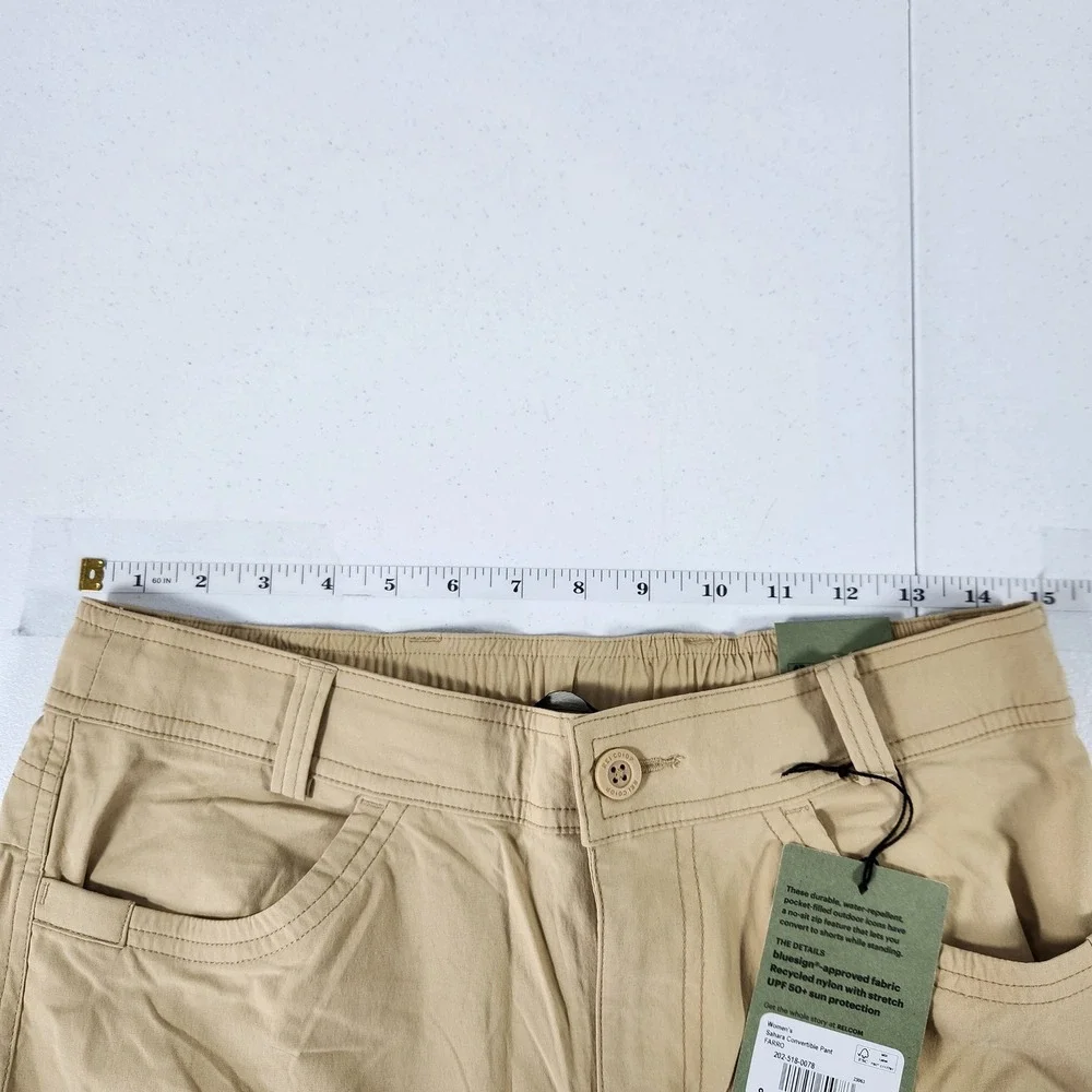 NWT REI Co-op Sahara Convertible Pants Womens 8 Khaki Beige Zip Off Hiking Cargo - Picture 3 of 11